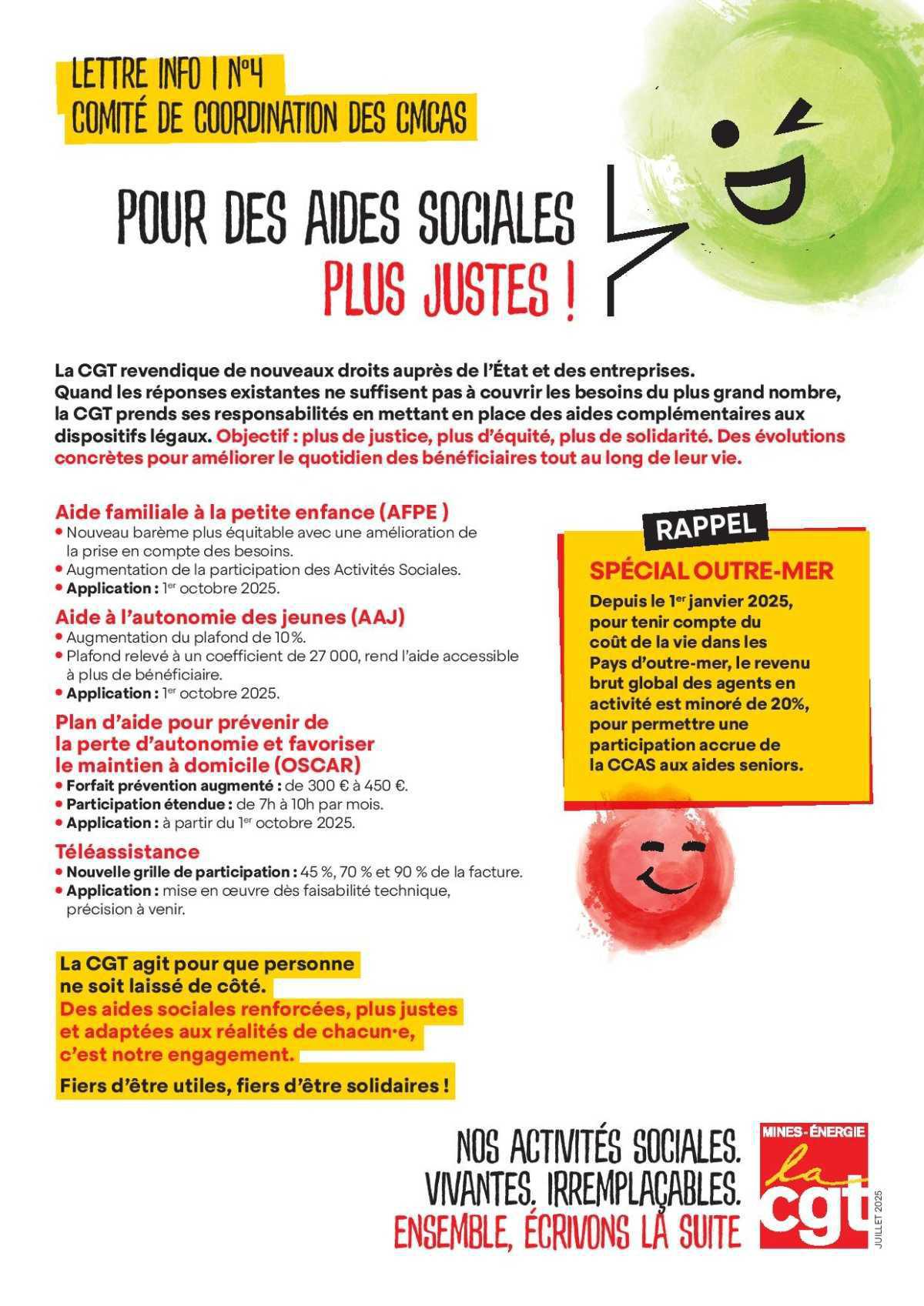 [Comité de coordination des CMCAS]: Pour des aides sociales plus justes ! 
