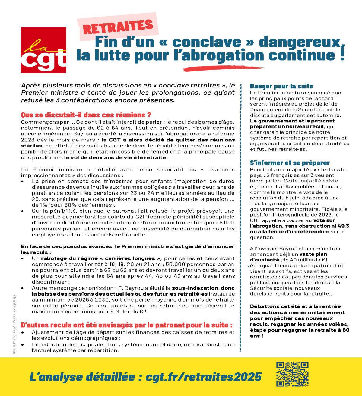 Fin d'un "conclave" dangereux, la lutte pour l'abrogation continue !