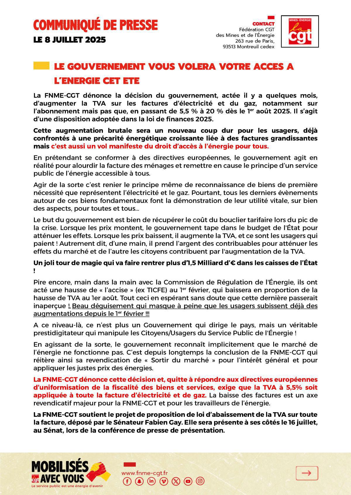 Le gouvernement vous volera votre accès à l'énergie cet été