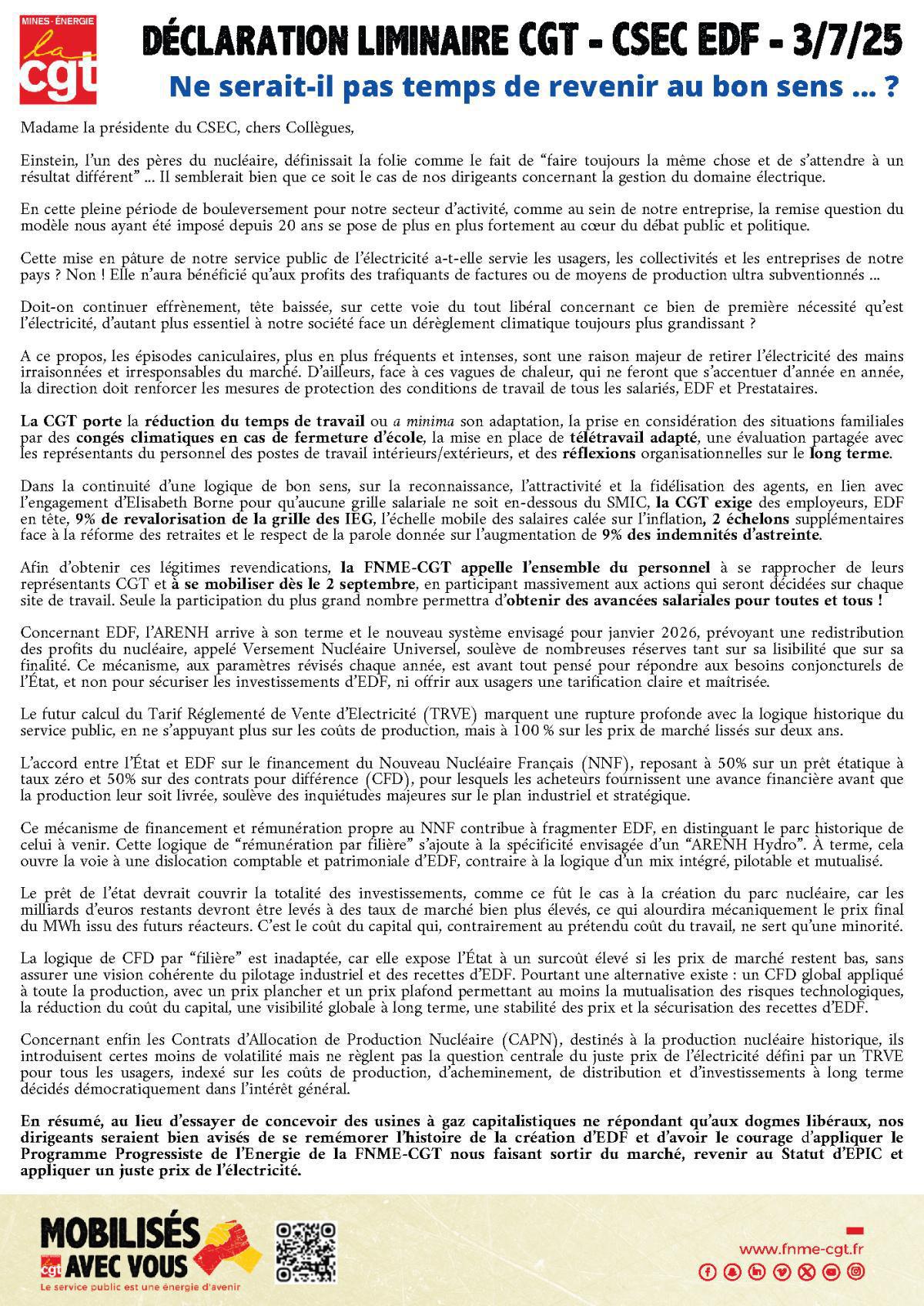 CSEC EDF du 3 juillet 2025