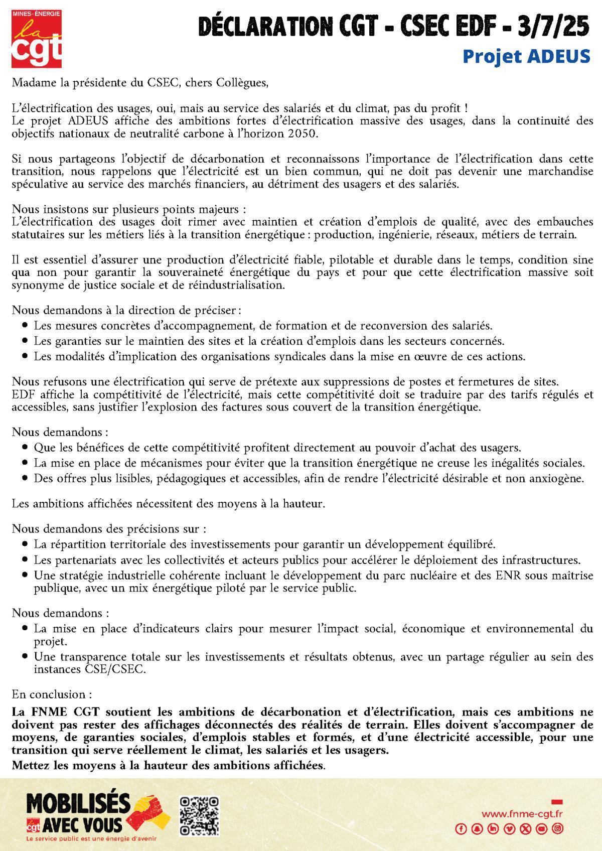 CSEC EDF du 3 juillet 2025