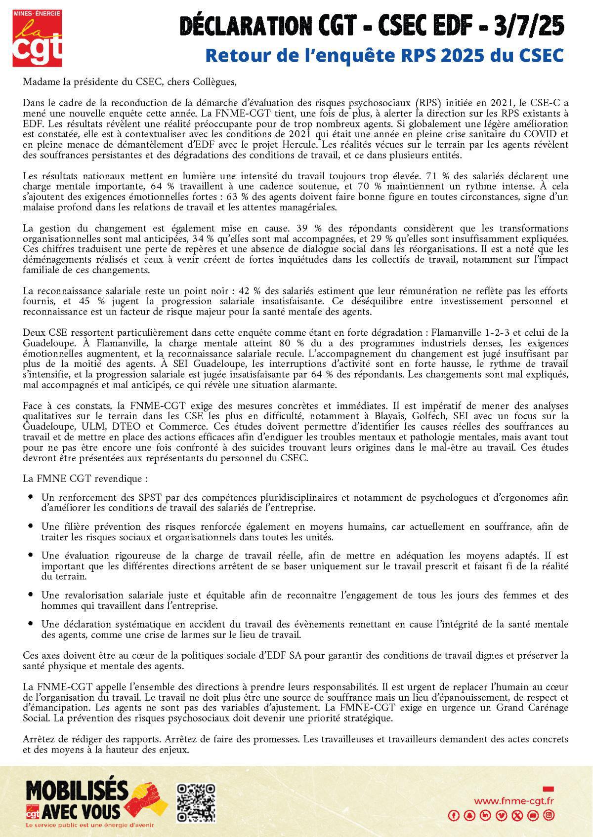 CSEC EDF du 3 juillet 2025