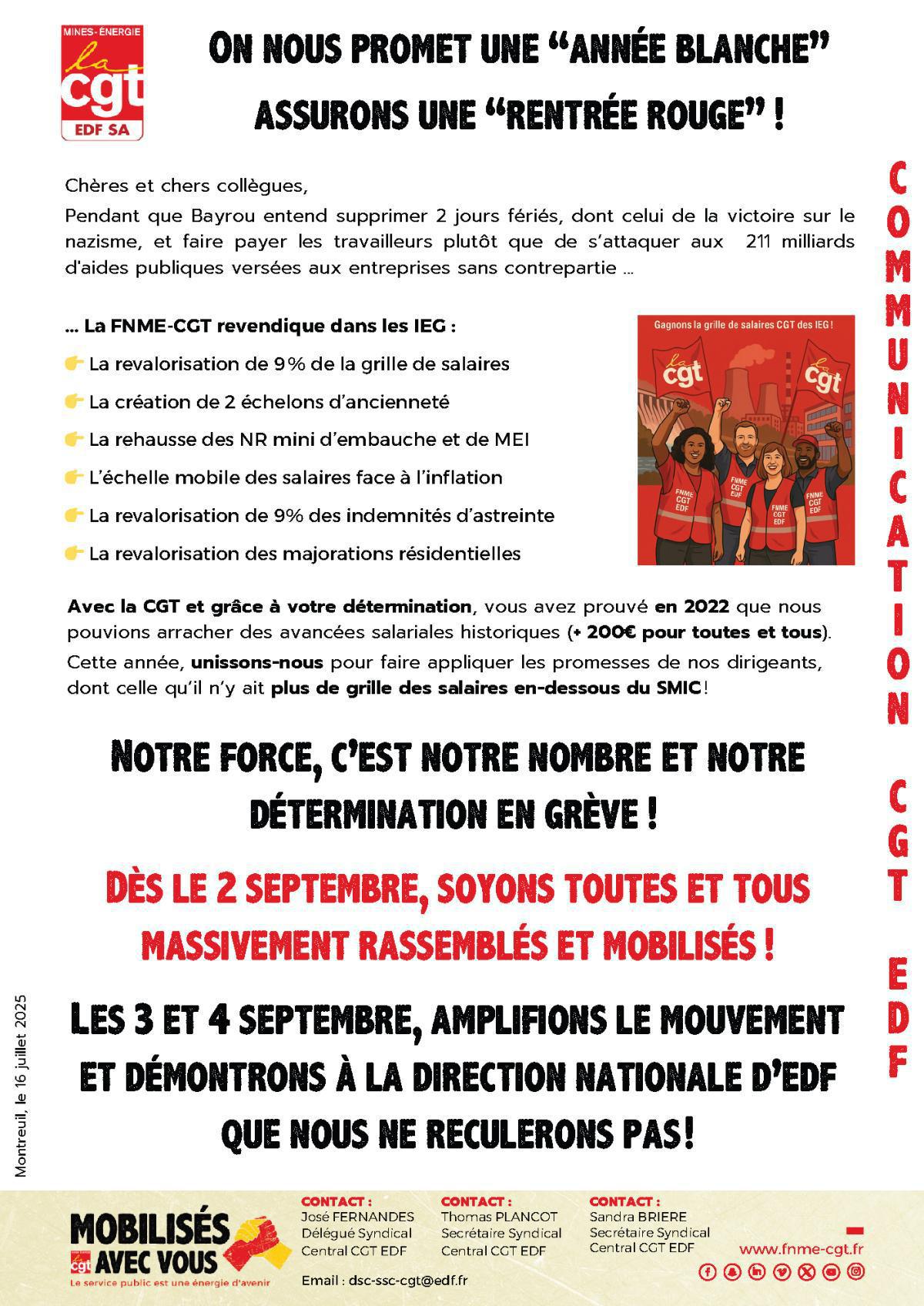 On nous promet une “année blanche” assurons une “rentrée rouge” !