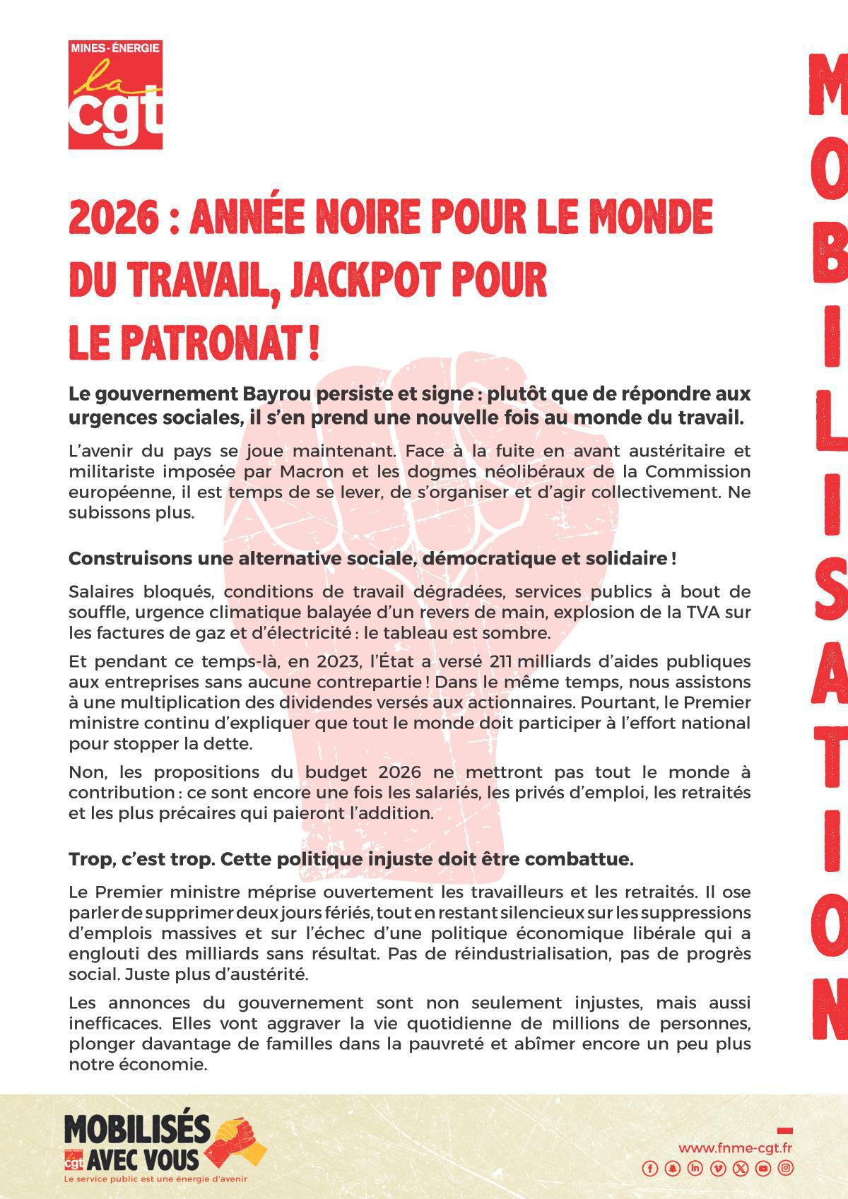 2026 : Année noire pour le monde du travail, jackpot pour le patronat !
