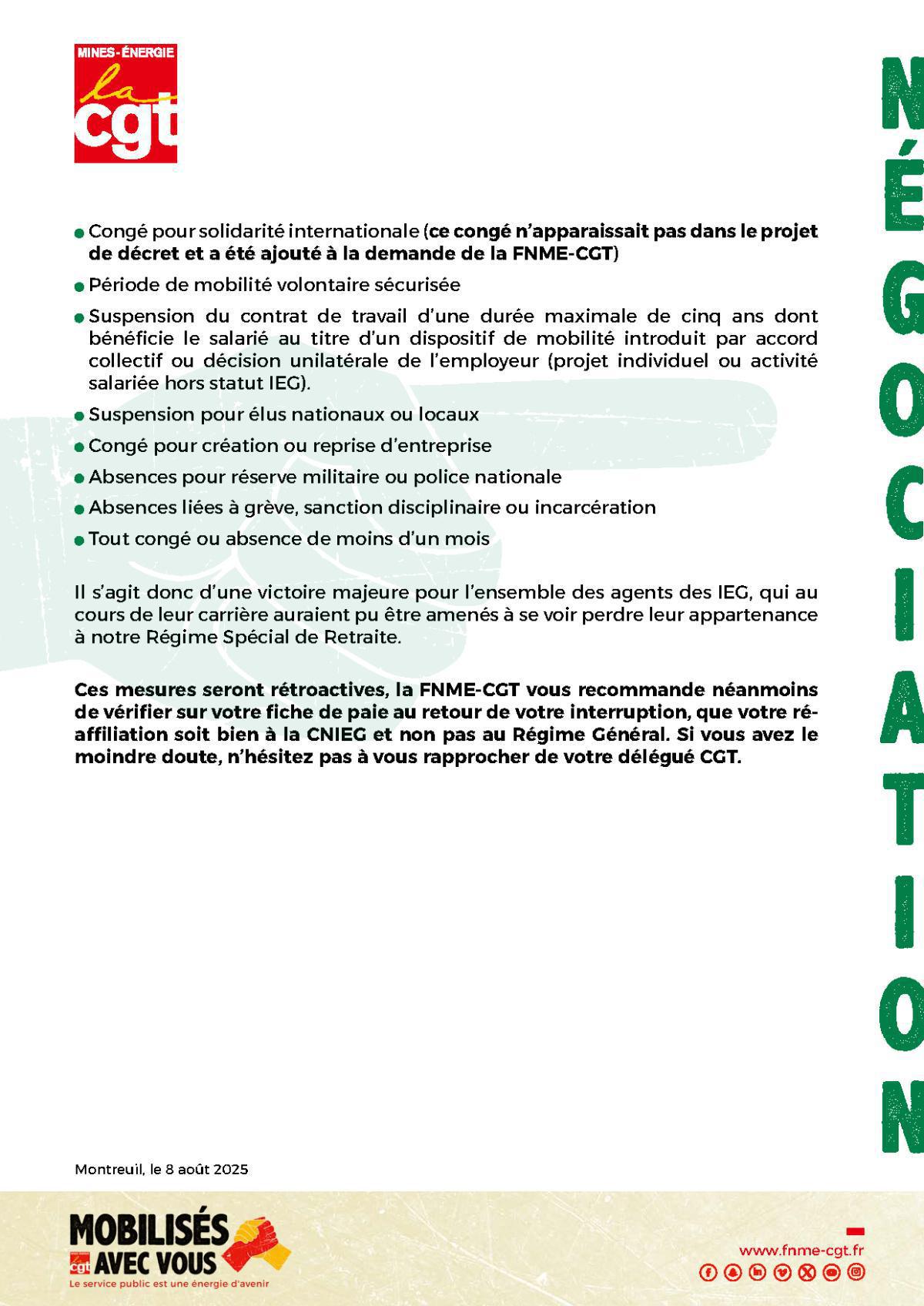 Régime Spécial : Parution du décret de continuité d'affiliation