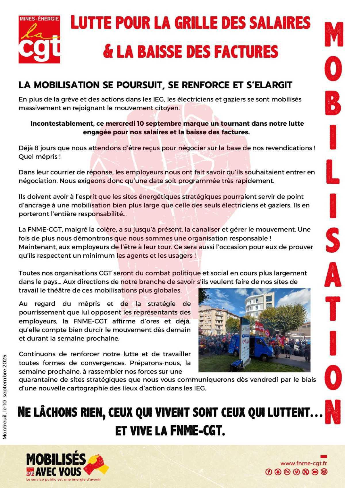 [MOBILISATION] La mobilisation se poursuit, se renforce et s'élargit