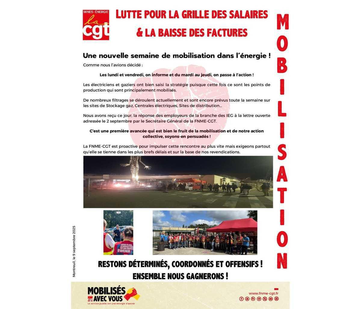 [MOBILISATION] Une nouvelle semaine de mobilisation dans l'énergie !