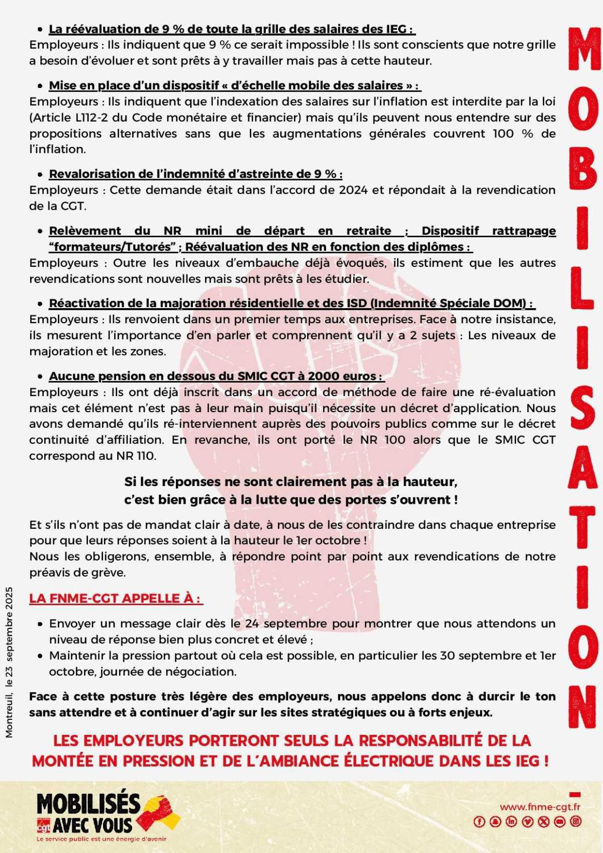 [MOBILISATION]: Face aux employeurs, la FNME-CGT tient la ligne ! 