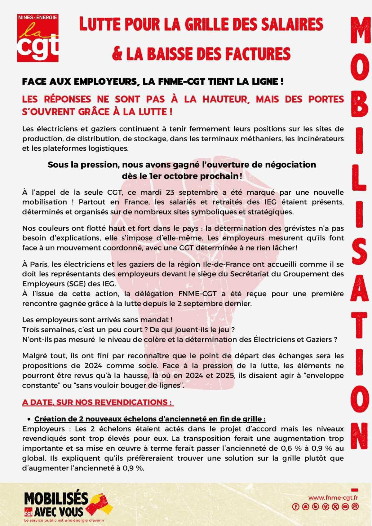 [MOBILISATION]: Face aux employeurs, la FNME-CGT tient la ligne ! 