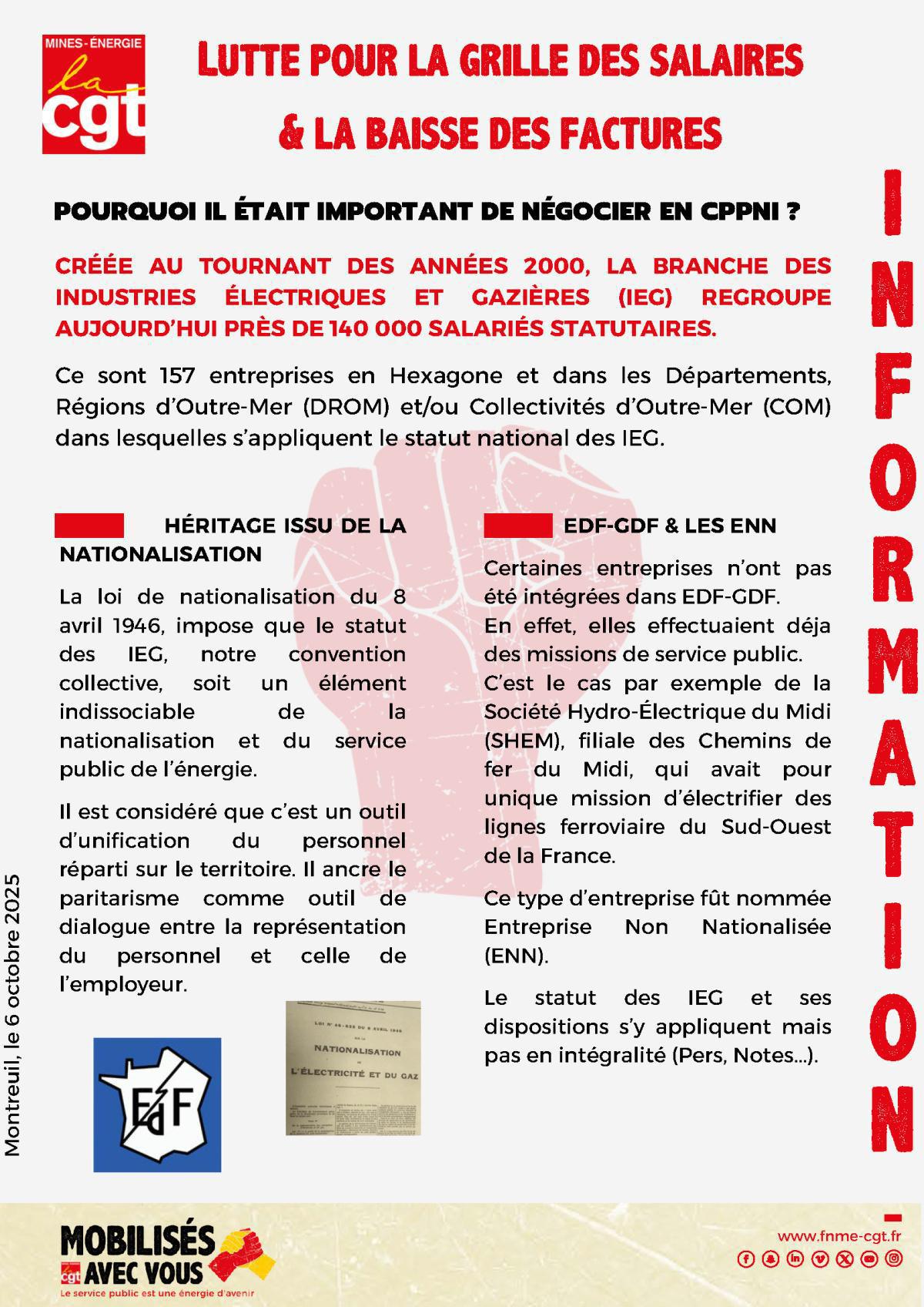 Lutte pour la grille des salaires & la baisse des factures