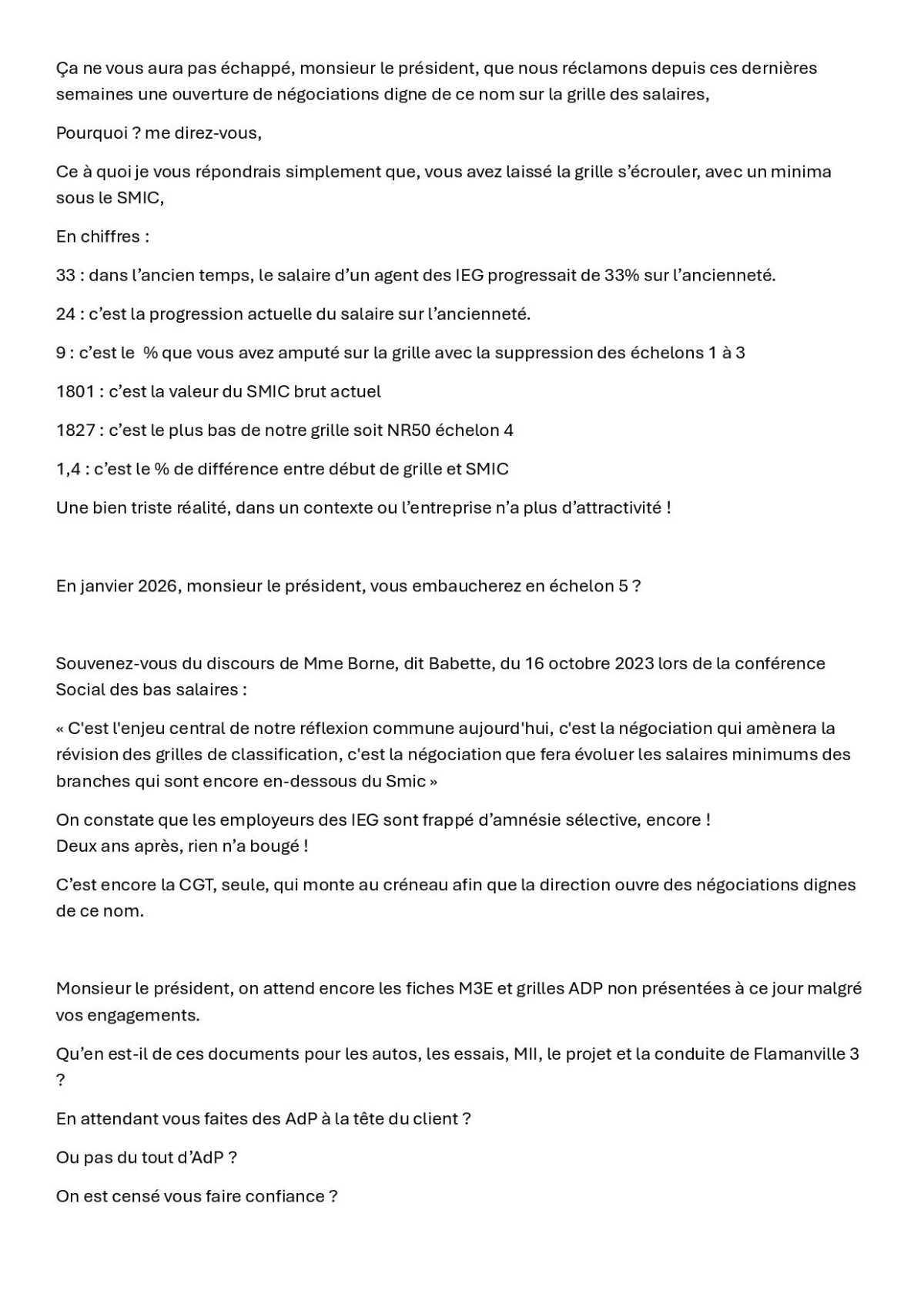 Déclaration CSP du 25 septembre 2025