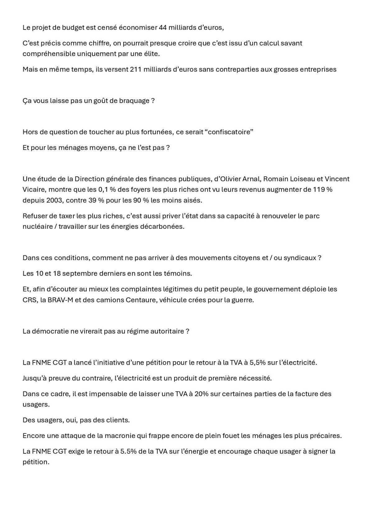 Déclaration CSP du 25 septembre 2025