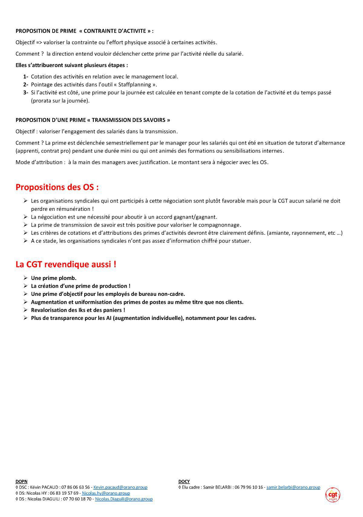 Négociations Primes Orano DS R0