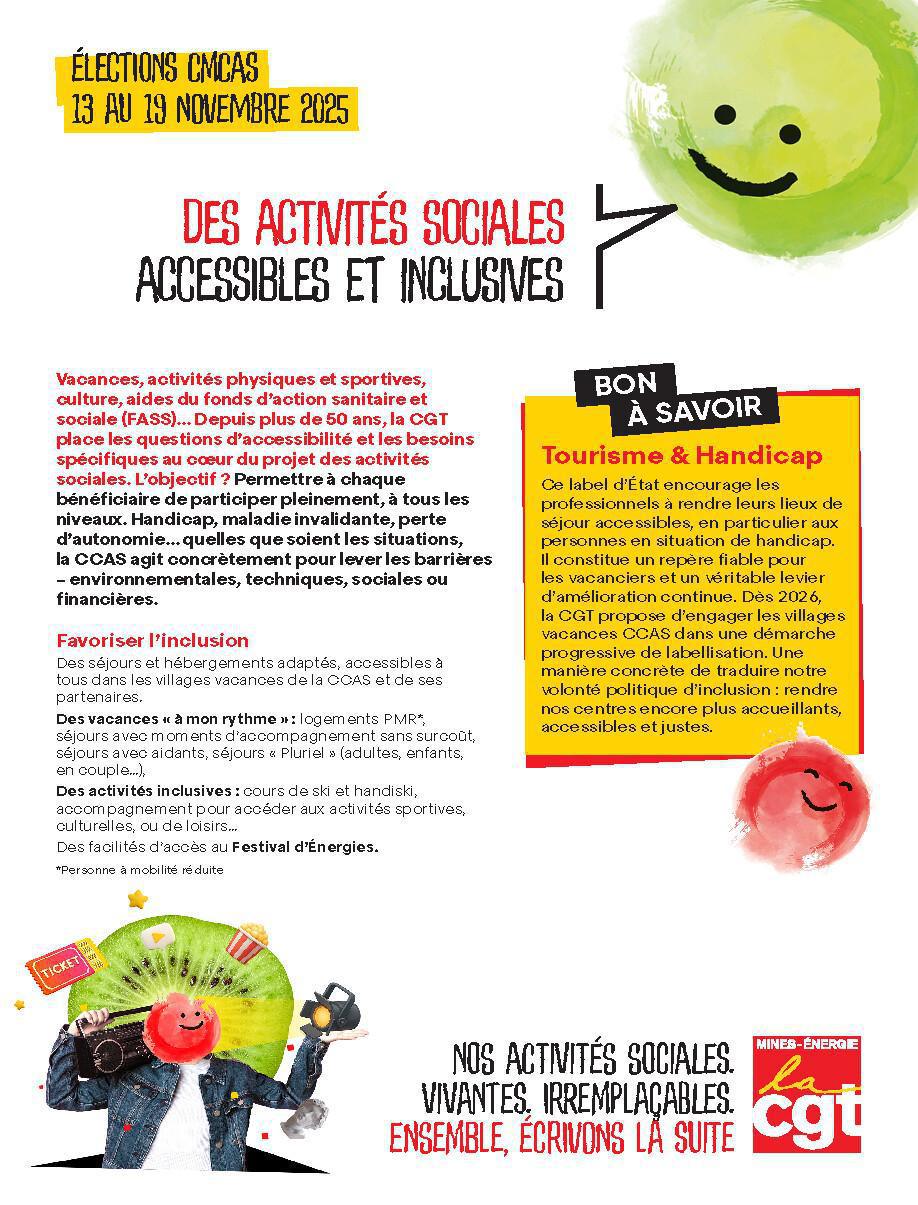 [Elections CMCAS] Des activités sociales accessibles et inclusives
