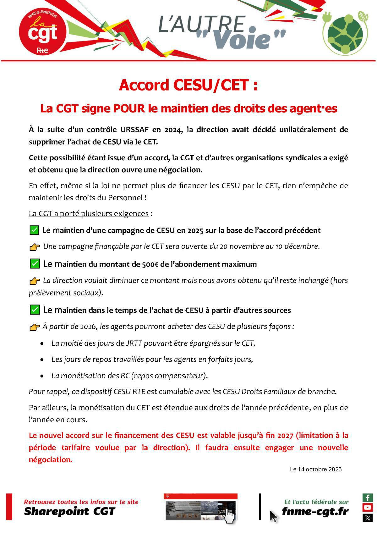 [RTE] Accord CESU