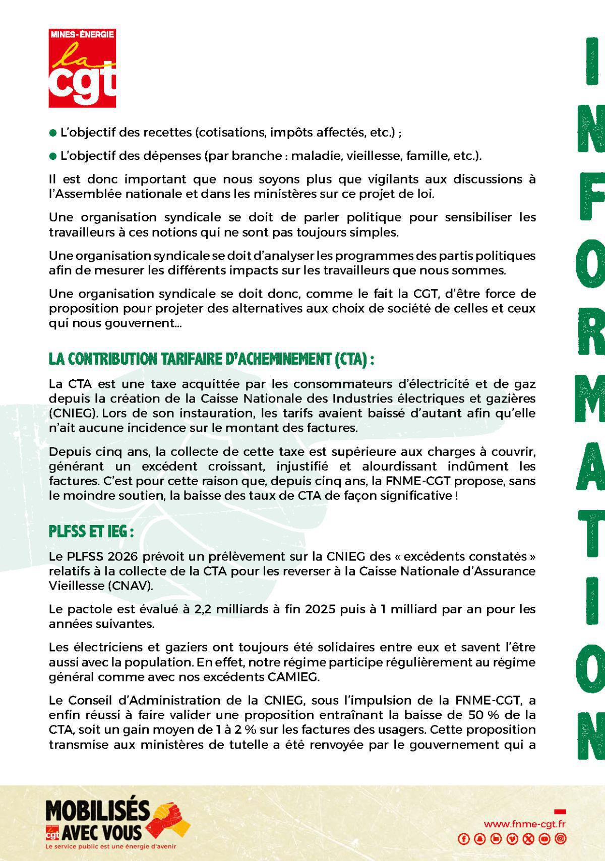 Retraites - PLFSS - CTA