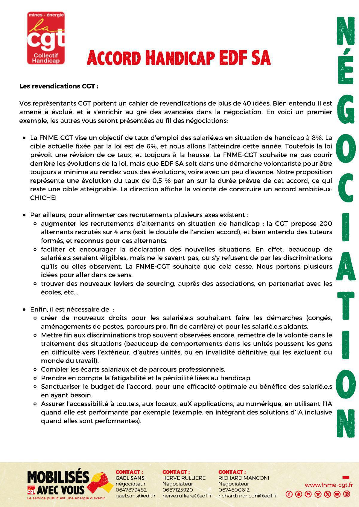 Accord Handicap EDF SA