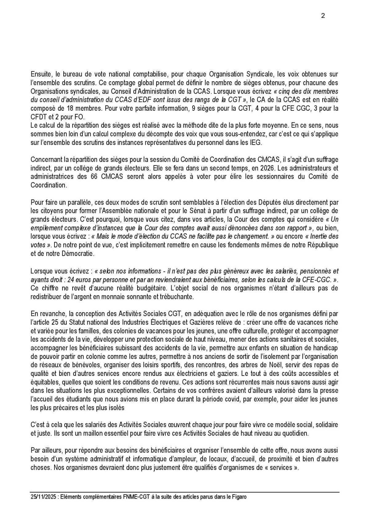 Courrier : Réponse aux articles parus dans le figaro.fr et le figaro quotidien