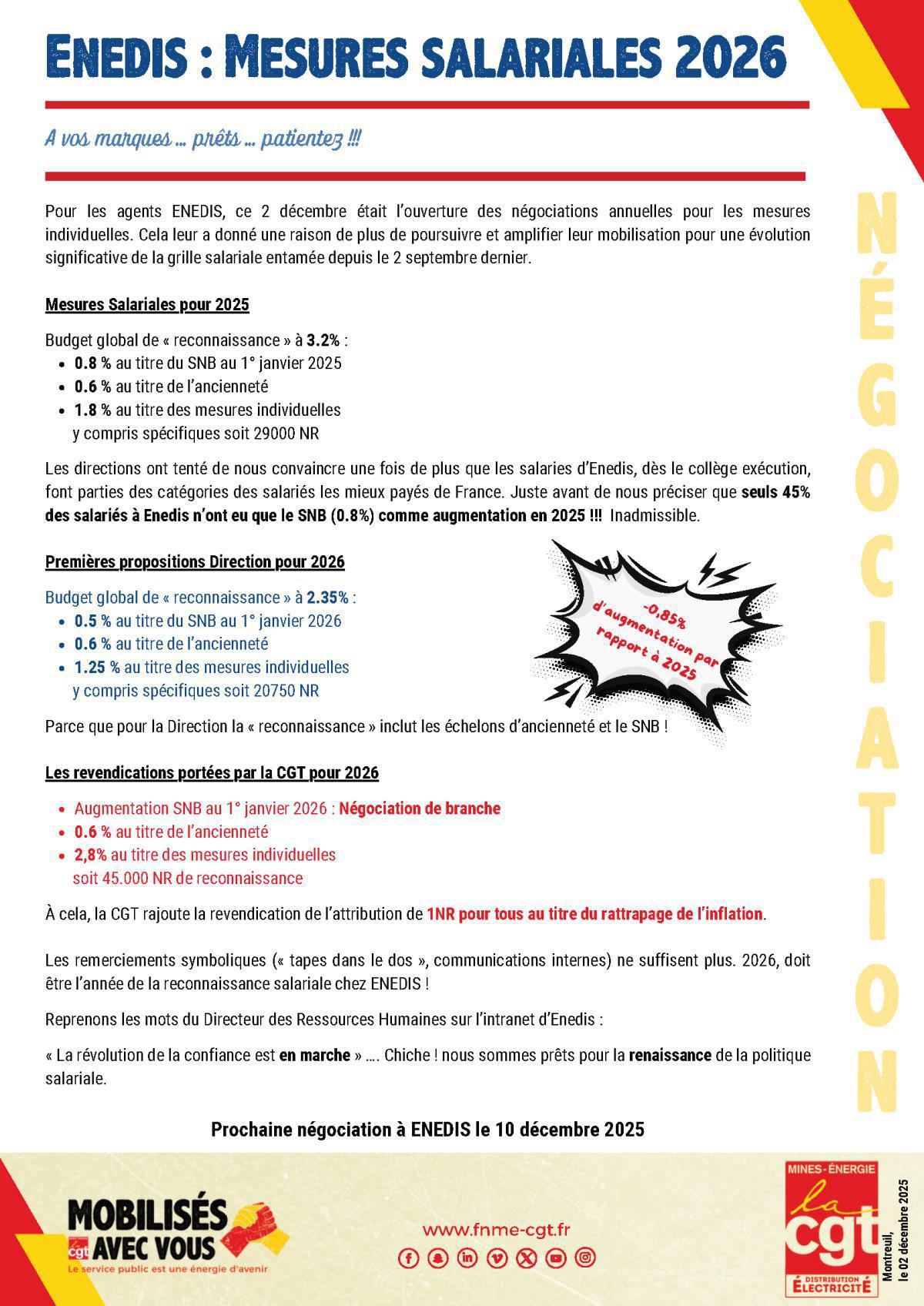 [Enedis] : Mesures salariales 2026