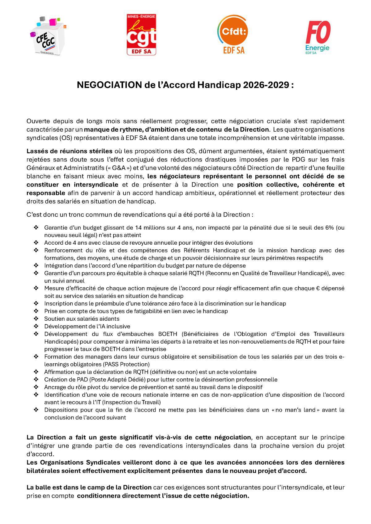 Négociation Accord Handicap