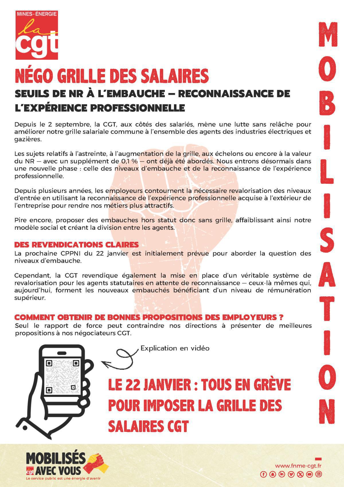 Seuils de NR à l'embauche - Reconnaissance de l'expérience professionnelle