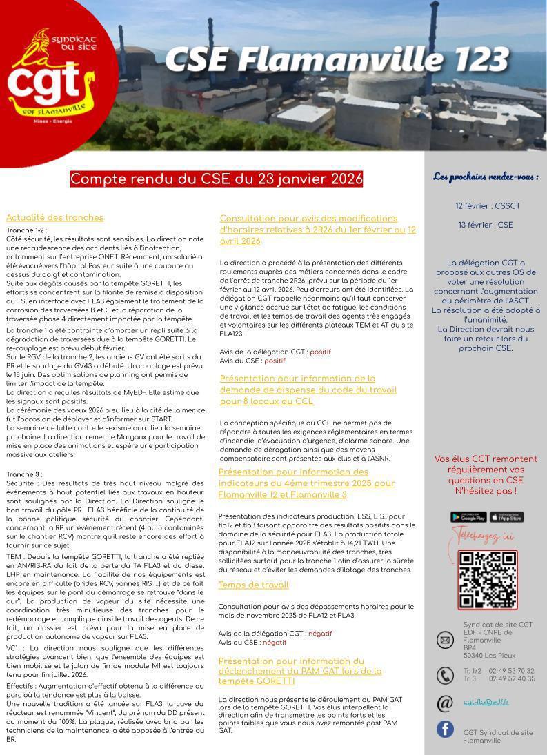 CR du CSE du 23 janvier
