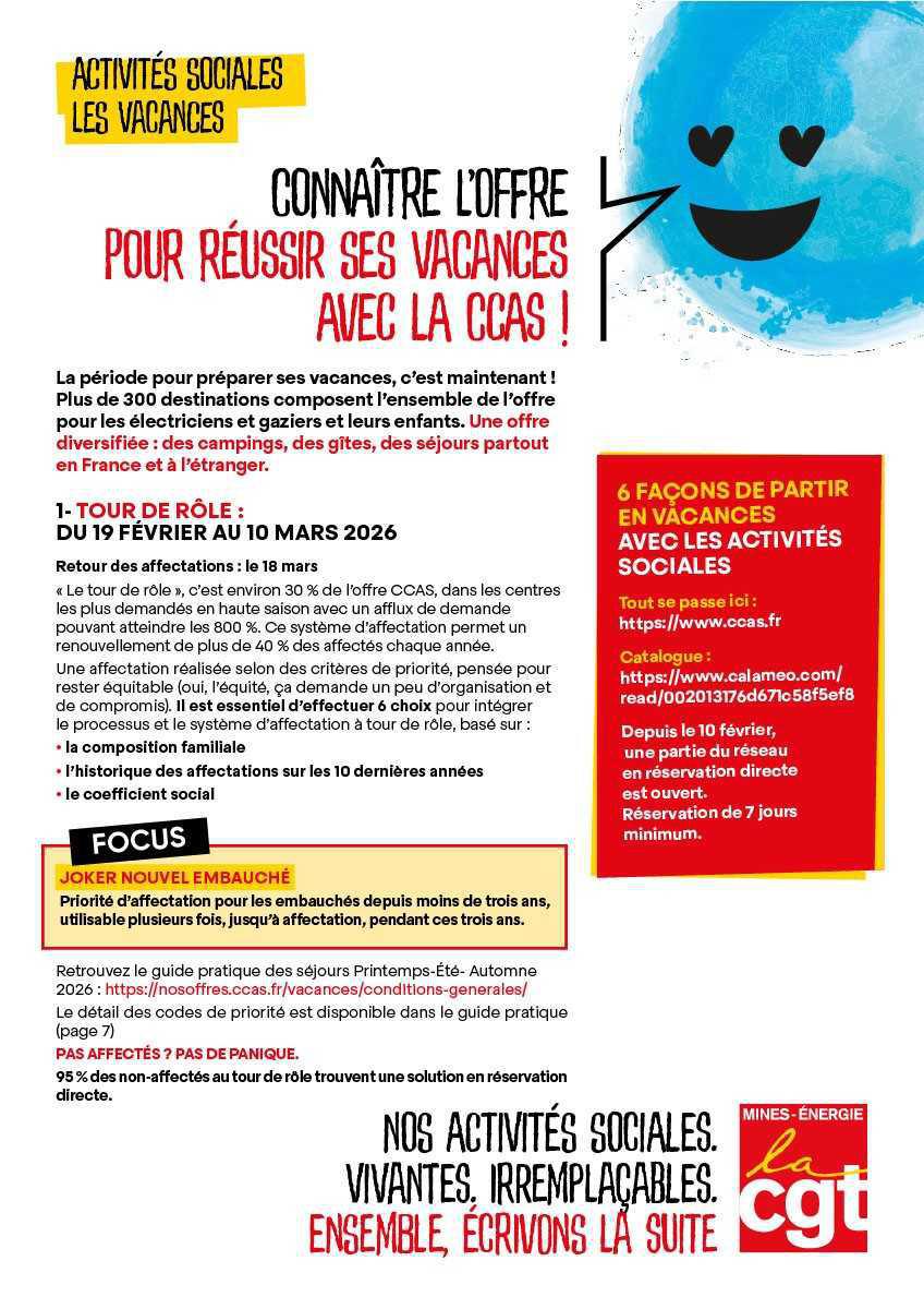 [Activités sociales] : Connaître l'offre pour réussir ses vacances avec la CCAS !