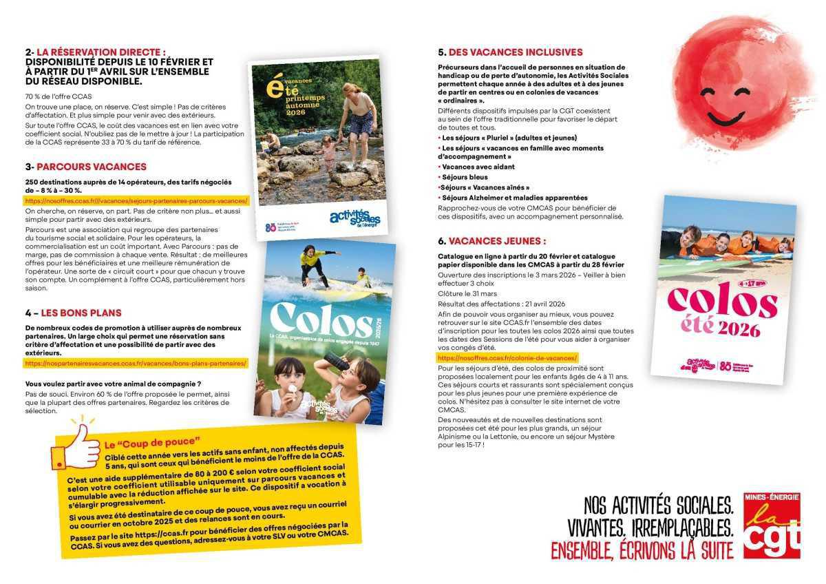 [Activités sociales] : Connaître l'offre pour réussir ses vacances avec la CCAS !
