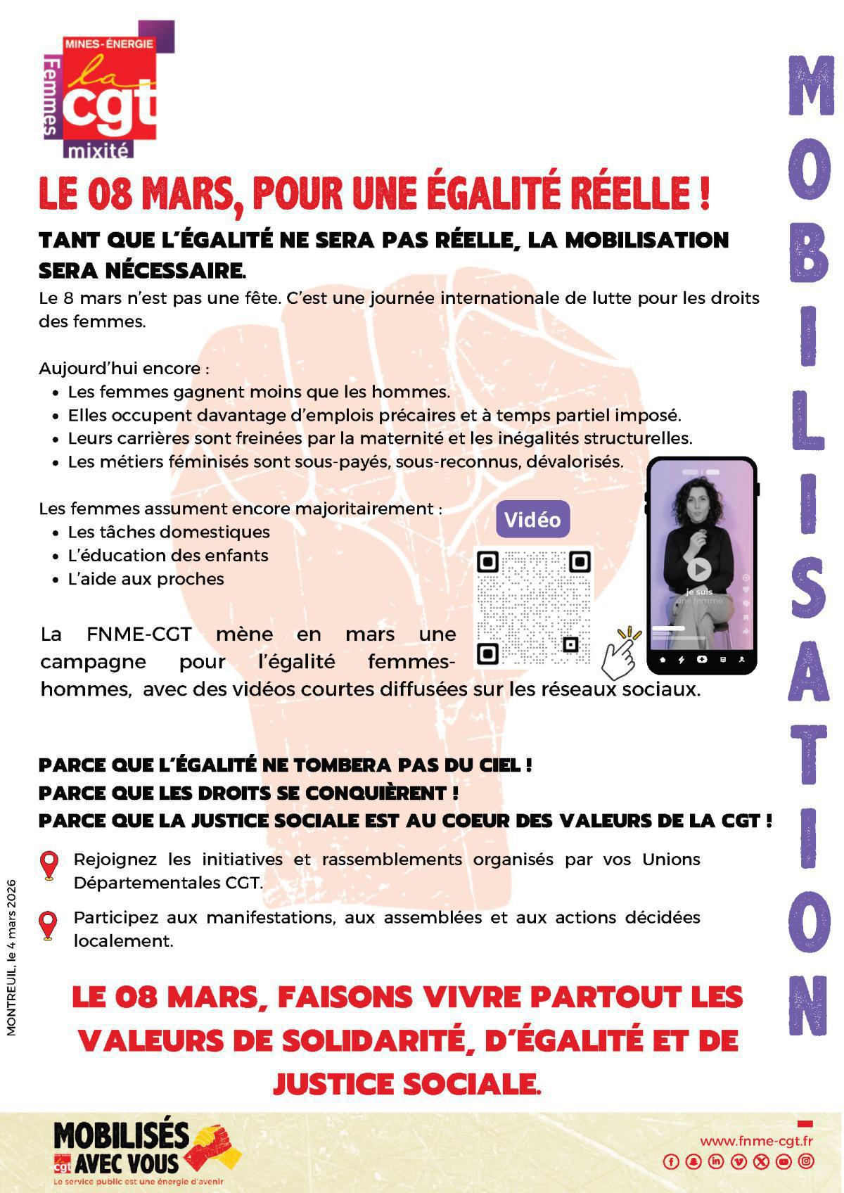 Le 8 mars compte, oui... mais l'égalité c'est toute l'année.