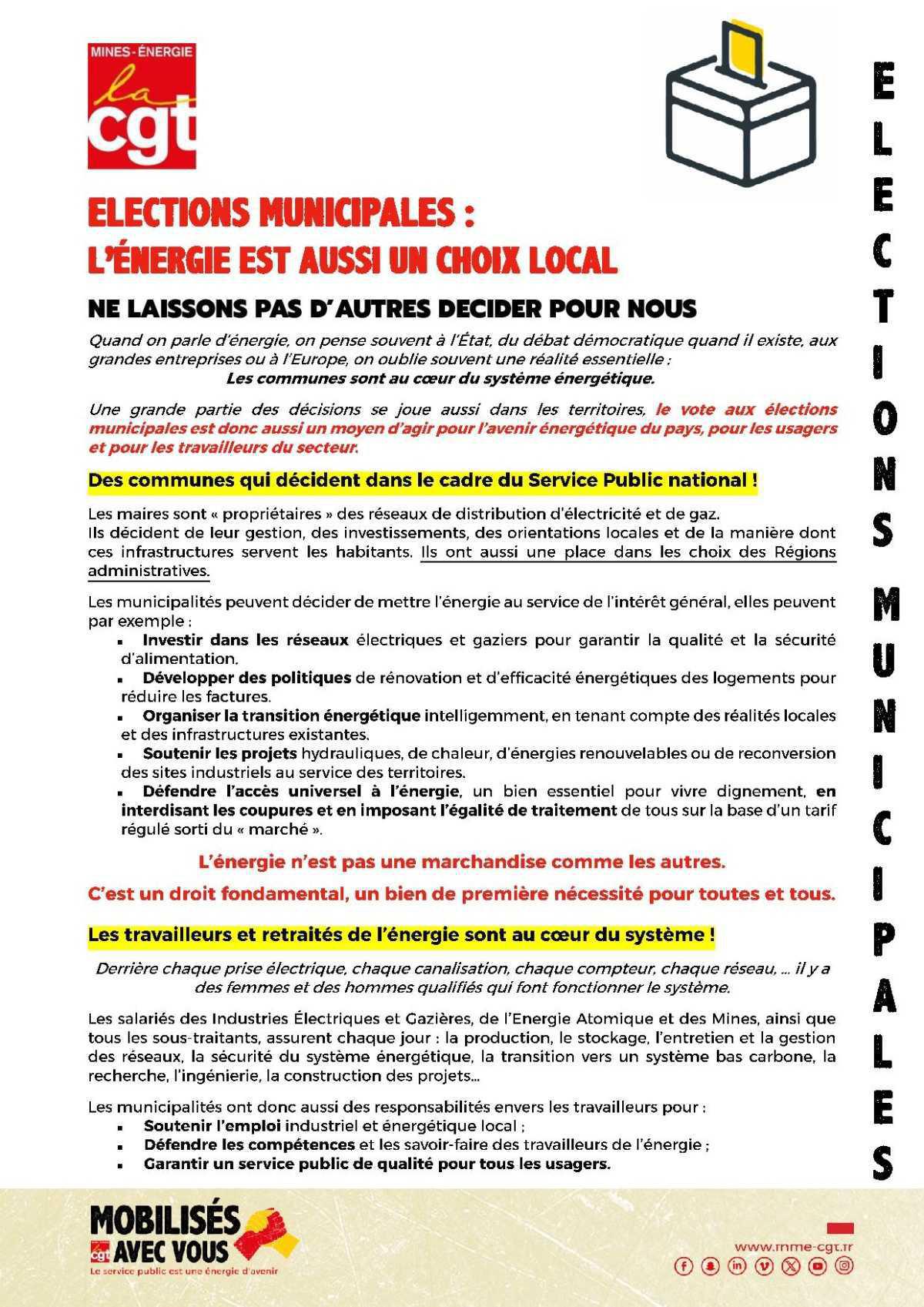Elections municipales : l'énergie est aussi un choix local
