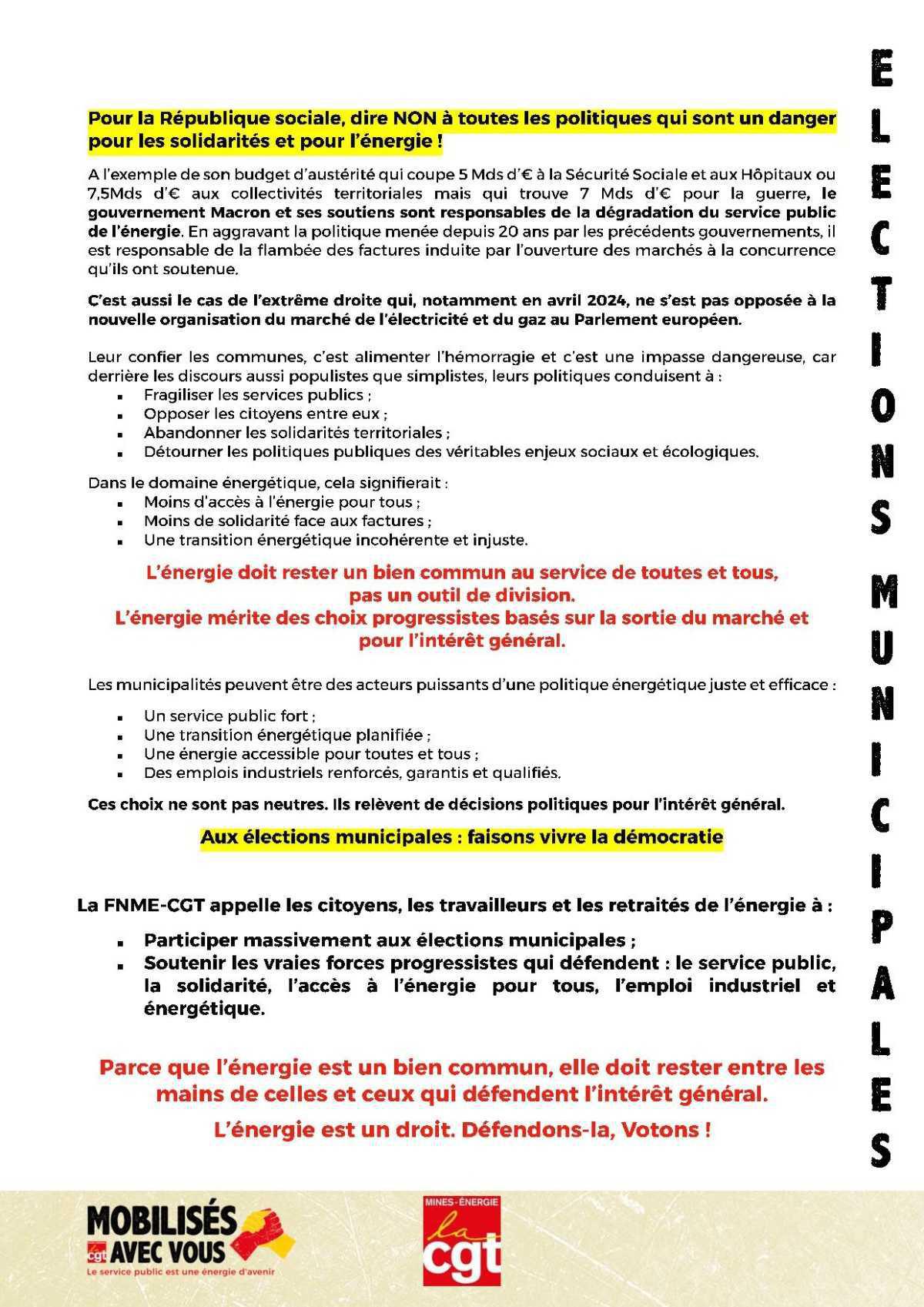 Elections municipales : l'énergie est aussi un choix local