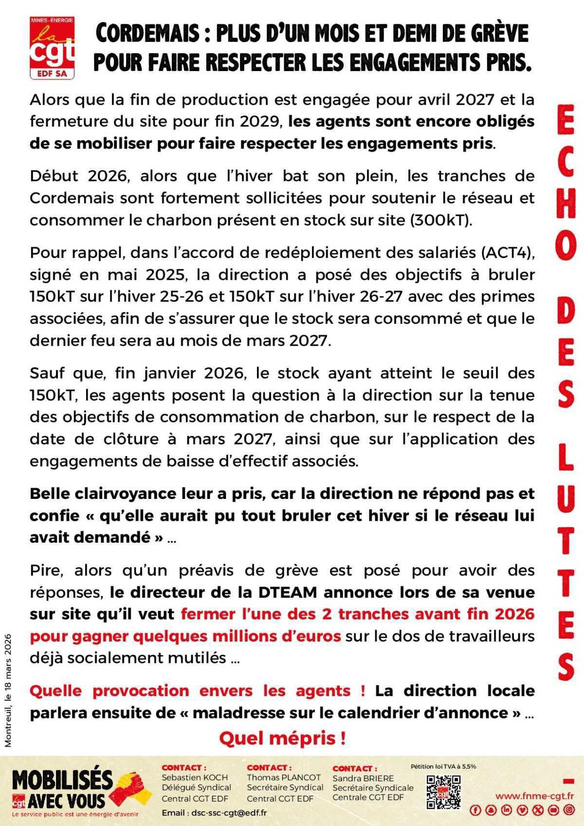 Cordemais : Plus d'un mois et demi de grève pour faire respecter les engagements pris