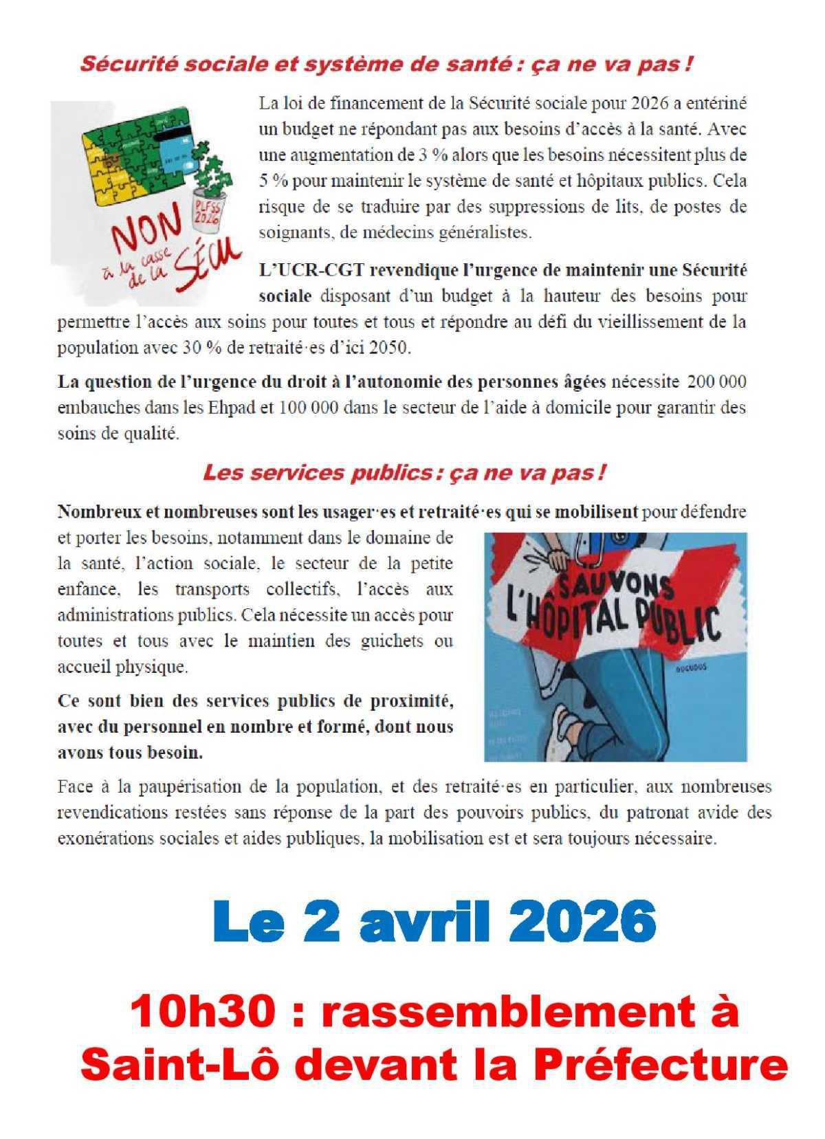 Le 2 Avril : Les retraités se font entendre ! 
