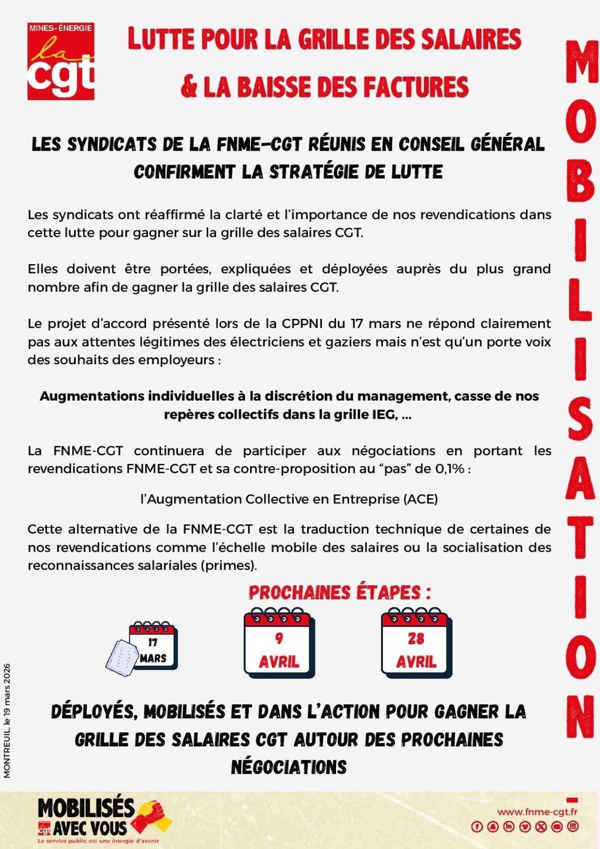 [Mobilisation] : Lutte pour la grille des salaires et la baisse des factures.
