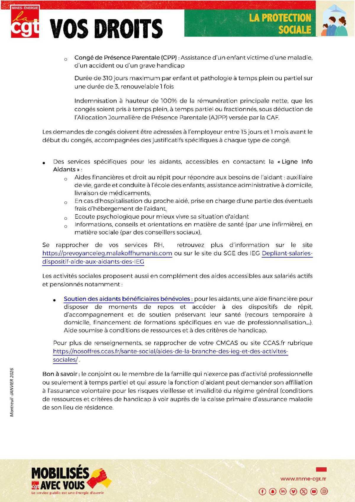 [Vos droits] Aides aux aidants : Vos droits dans les IEG