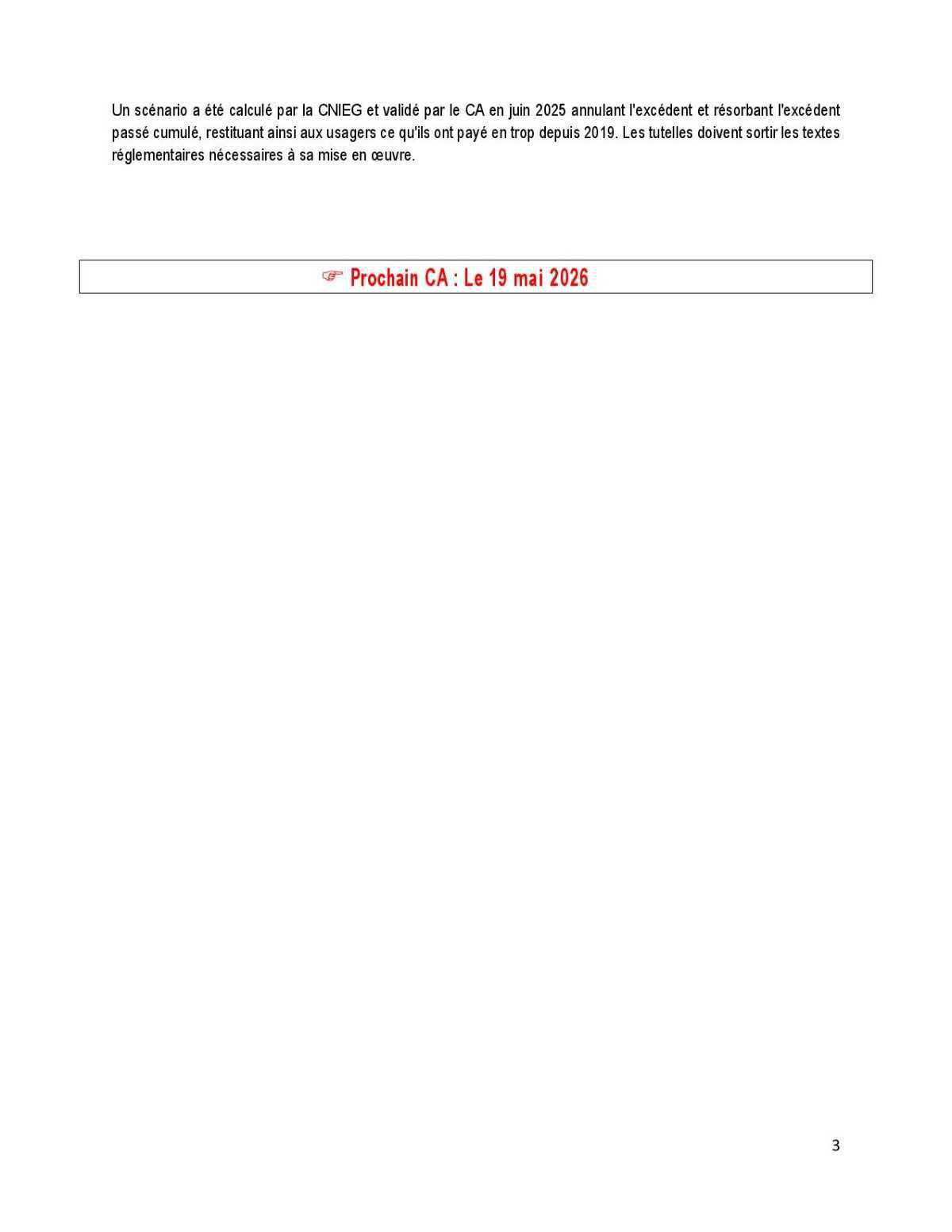 La lettre des administrateurs de la CNIEG : Conseil d'Administration du 31/03/26 + déclaration CGT