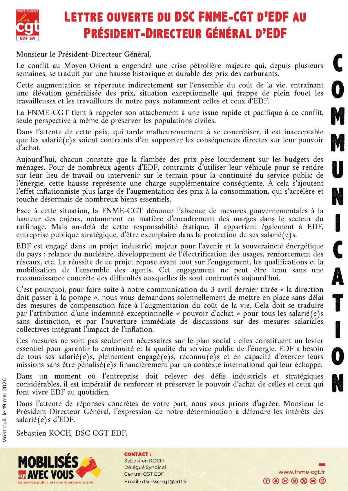Lettre ouverte au PDG