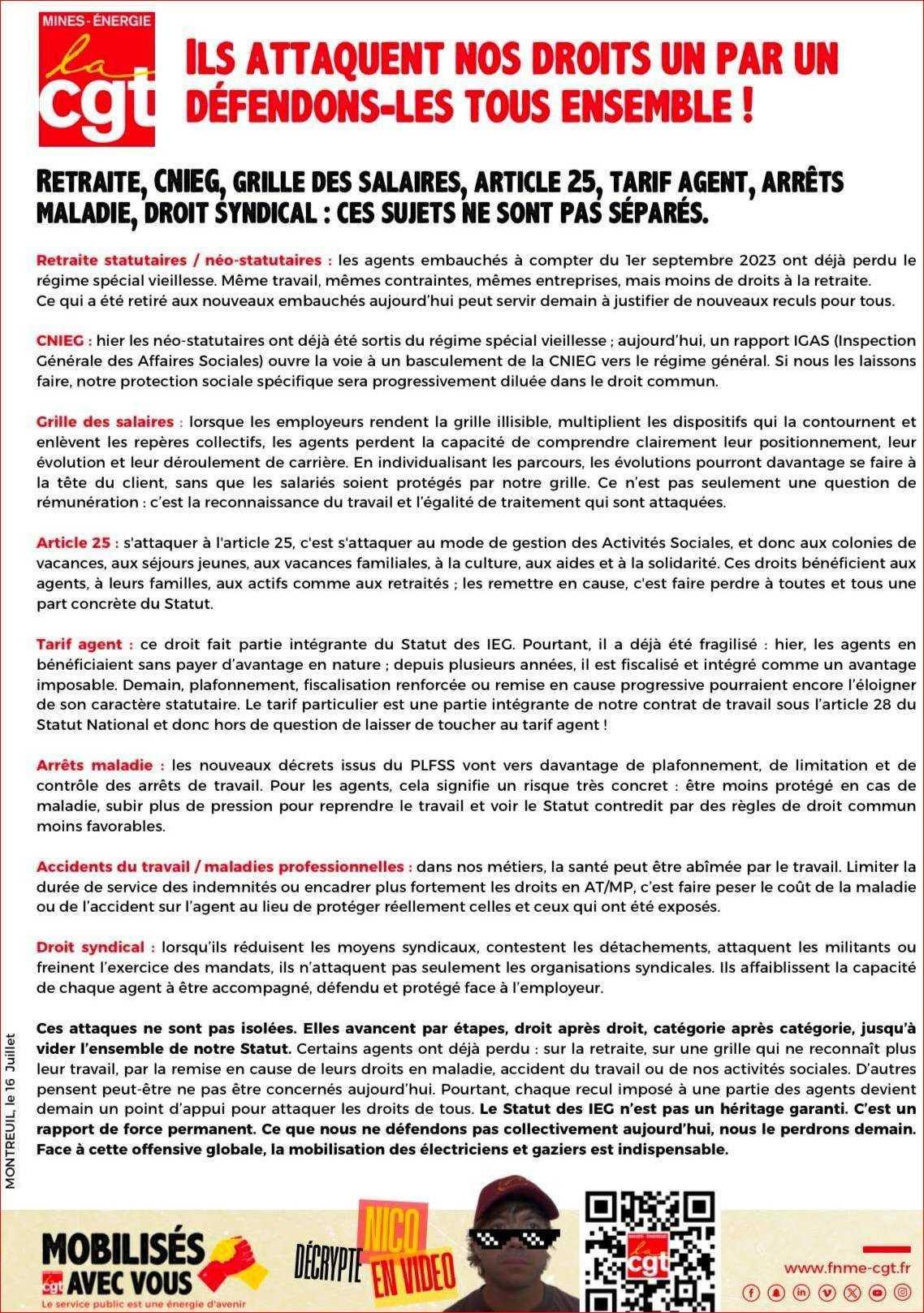 Ils attaquent nos droits un par un défendons les tous ensemble !