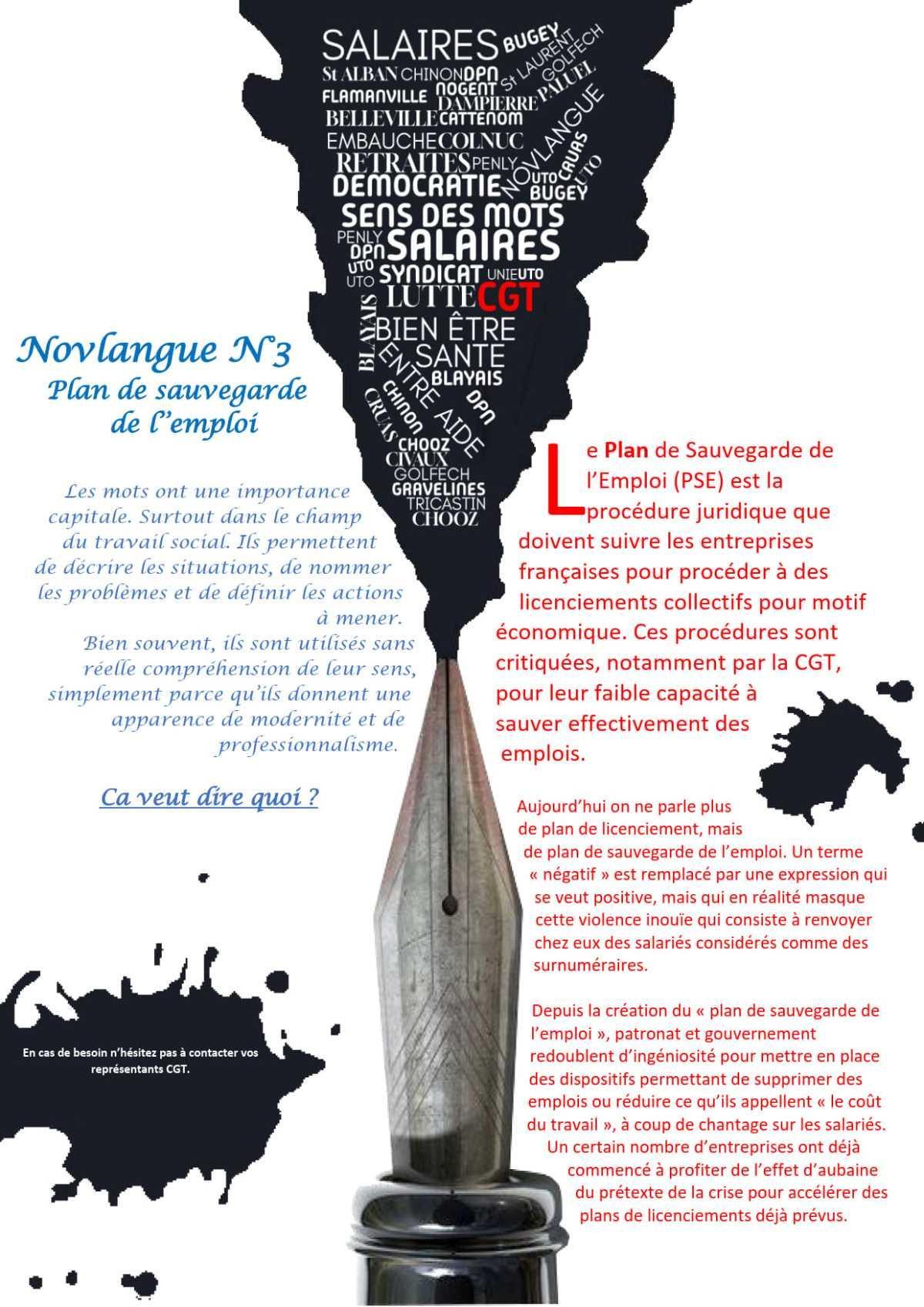 Novlangue : plan de sauvegarde de l'emploi