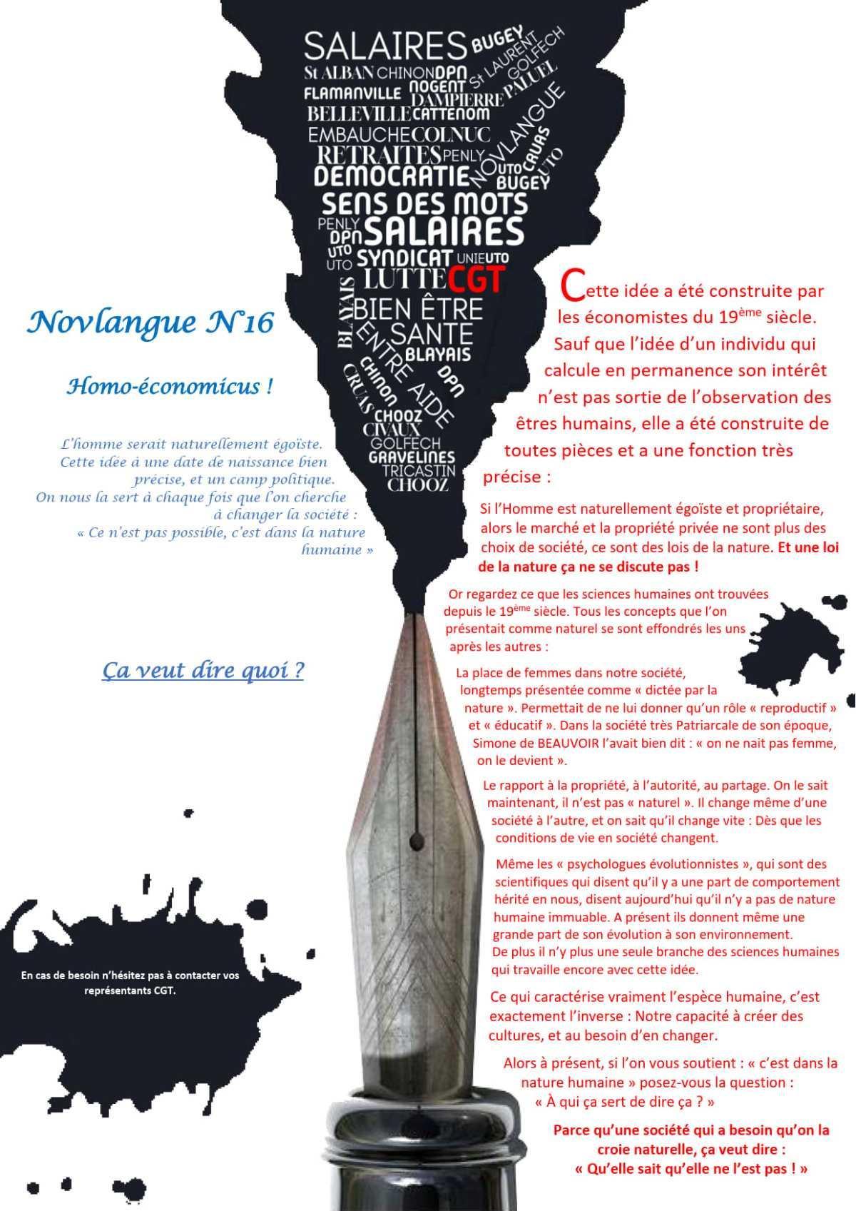 Novlangue : Homo-économicus