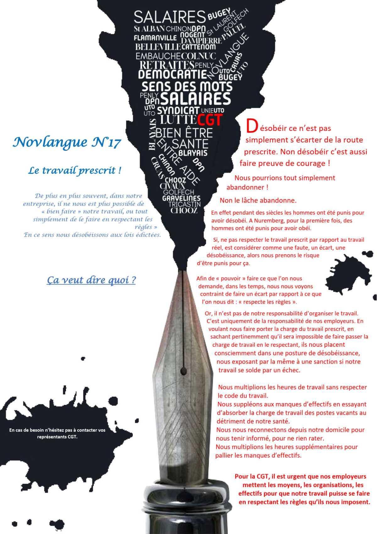 Novlangue : le travail prescrit