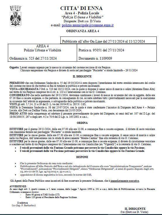 **AVVISO ALLA CITTADINANZA** **AVVISO ALLA CITTADINANZA**