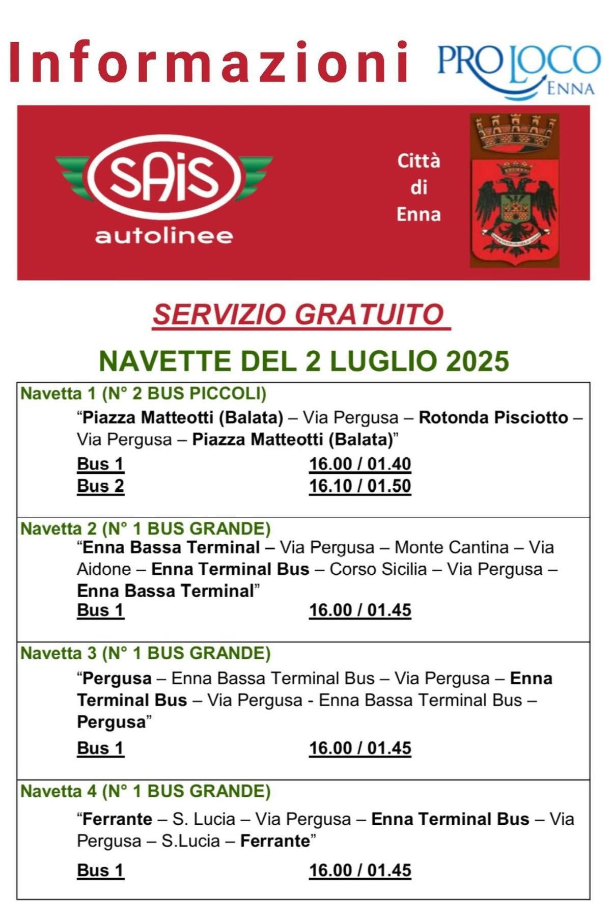 Navatte del 2 Luglio - servizio gratuito