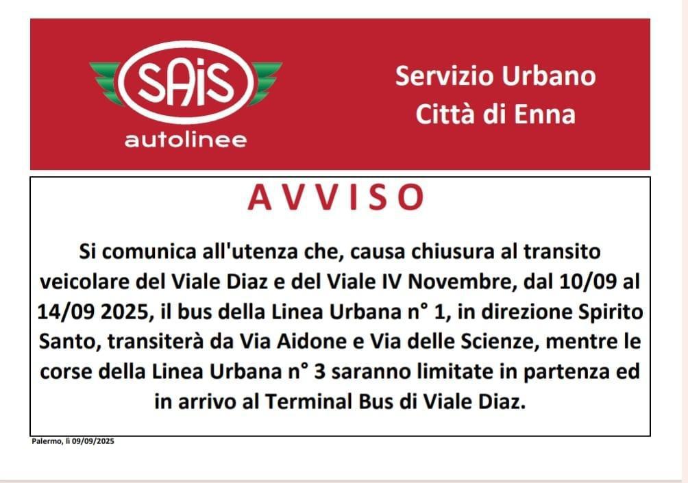 AVVISO - SAIS AUTOLINEE
