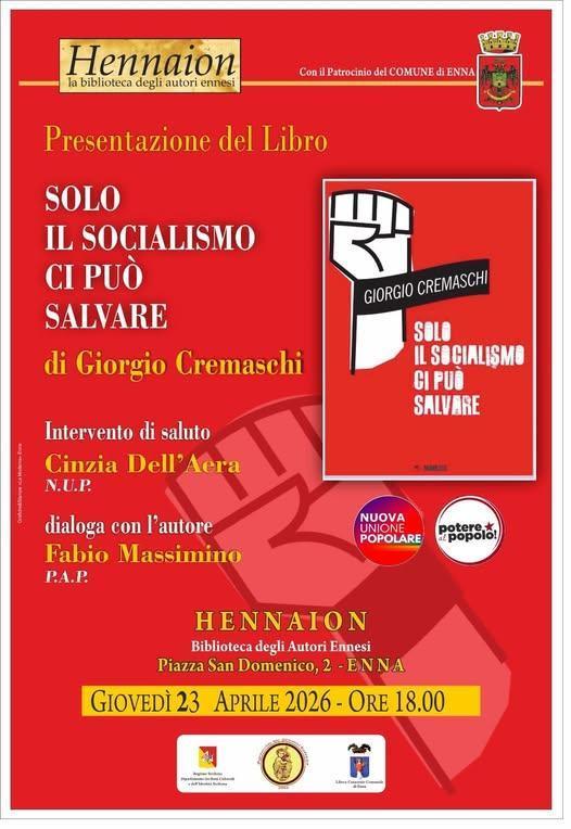 Presentazione del Libro "Solo il Socialismo ci può Salvare" di Giorgio Cremaschi (inizio ore 18.00)
