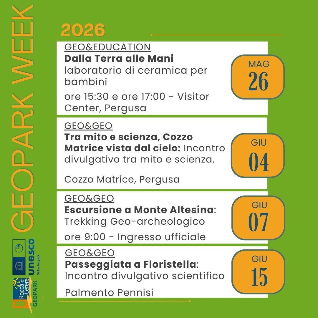 Calendario della Geopark Week Calendario della Geopark Week