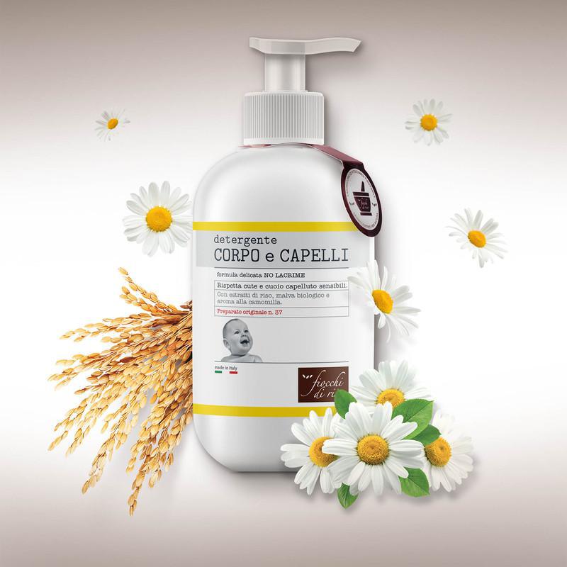 CORPO CAPELLI DETERGENTE CAMOMILLA FIOCCHI DI RISO