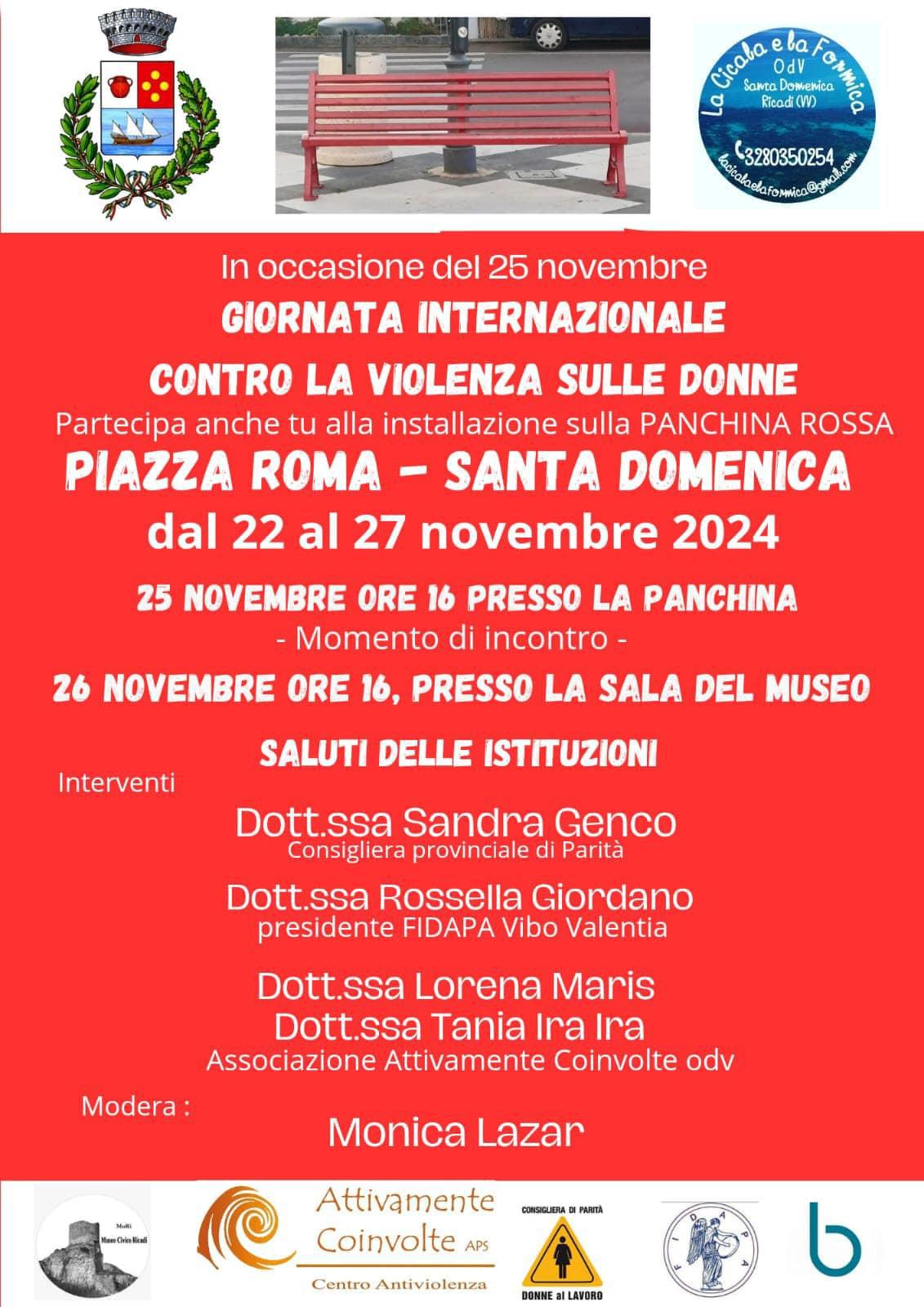 Momento di incontro - Giornata Internazionale Contro la Violenza sulle Donne (inizio ore 16:00)