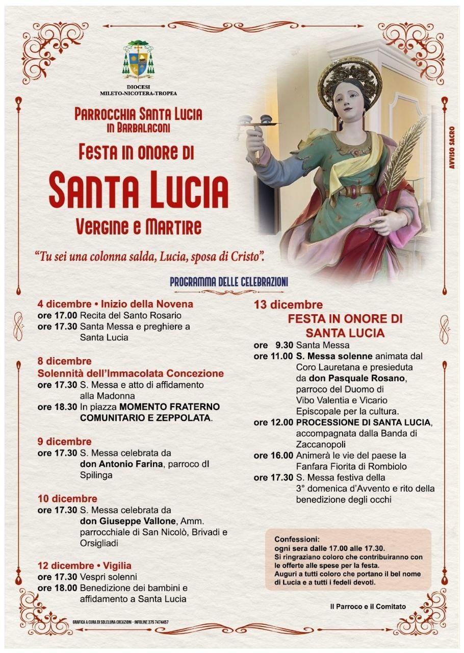 Festa in onore di Santa Lucia Vergine e Martire