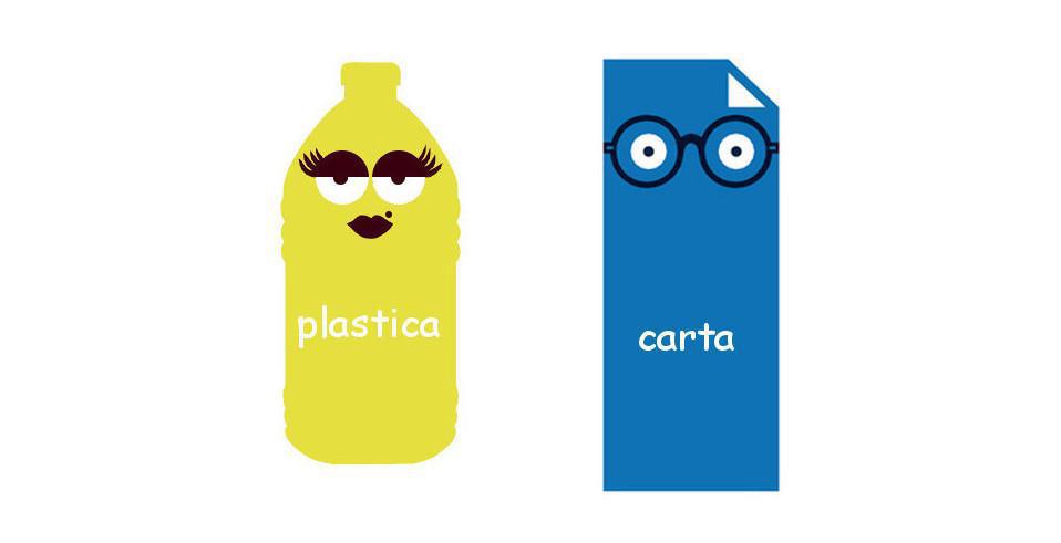 Stasera esporre carta e plastica